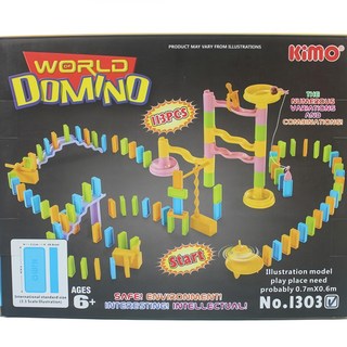 Kimo 多米諾骨牌 NO.1303 益智積木骨牌玩具組 (約113片), 多色, 1套