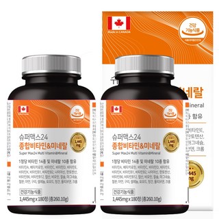 힐링팩토리 슈퍼맥스 24종 종합비타민 멀티 미네랄 영양제 6개월분, 2개, 180정