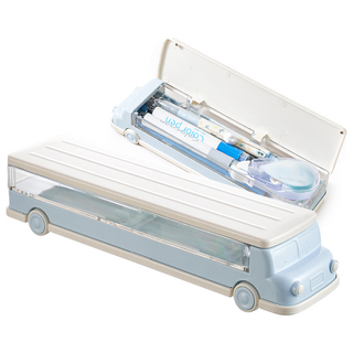 로앤제이 2단 필통 버스필통 하드케이스필통 학생필통, 스카이블루, 1개, 스카이블루