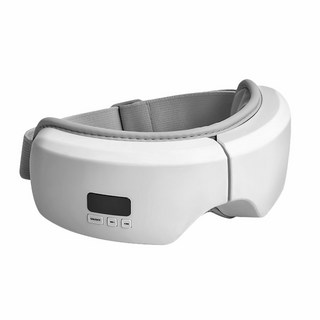 智能氣壓熱敷按摩眼罩 紓壓熱敷氣壓智能眼罩 眼睛按摩器恆溫熱敷USB眼罩護眼儀, 白色, KM3
