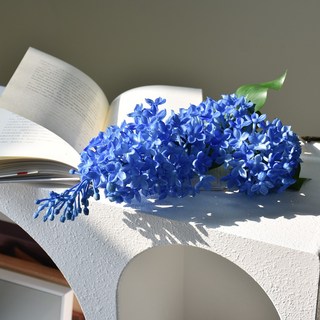 高級軟膠丁香花 假花仿真花束 酒店客廳臥室裝飾擺件, 藍色-18, 1個