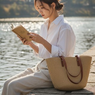 루타미 데일리 여성 라탄 숄더백