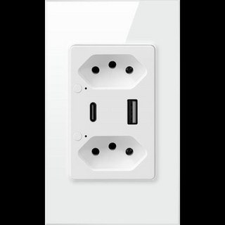 AVATTO 브라질 와이파이 스마트 벽 소켓 C타입 USB 포트 개별 제어 투야 스마트 콘센트 플러그 알렉사 구글 홈에서 작동, 1개, 2) White  Zigbee version