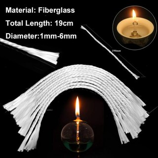 흰색 유리 섬유 심지 생일 양초 무연 DIY 오일 램프 만들기 용품 및 환경 10 개/팩, 2x190mm