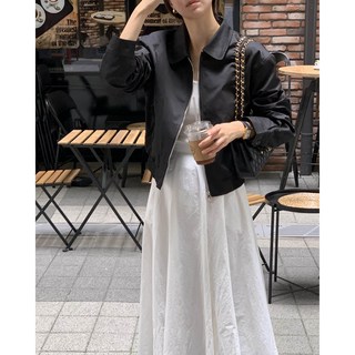 루어스룸 리메인 세미 크롭 가을 간절기 코튼 블루종 바람막이 자켓 (2color)