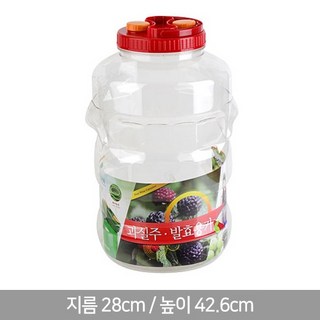 HD-PET 과실 투명 담금주통 과실주병 담금주병 담금주PET 대광구PET, 20L, 1개