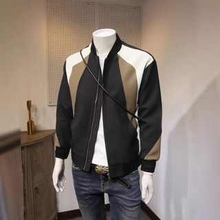 2026年秋季新款拼色棒球服男士小立領夾克休閒外套青年帥氣潮流