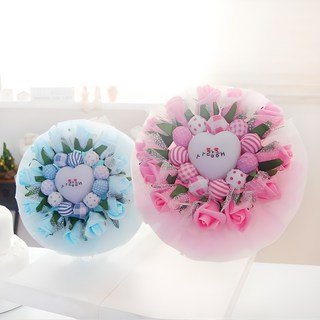 로코코 화이트데이 꽃다발 사탕부케, 루미너스 핑크