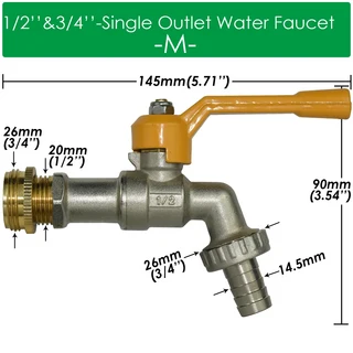 정원 호스 황동 탭 수도꼭지 어댑터 IBC 물 탱크 양방향 1 관개 조인트 교체 피팅 볼 밸브 인치, 11 M-1pcs