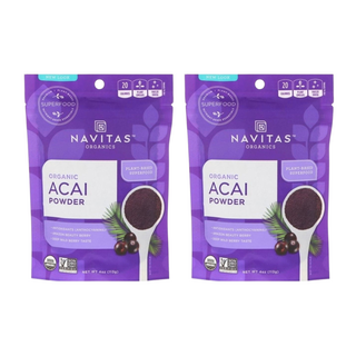 Navitas Organics 巴西莓粉 冷凍乾燥植物性超級食物 富含花青素 非基因改造 113g 2入, 2個