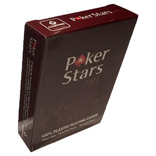 Poker Stars 大字撲克牌 德州撲克牌 紅黑2色 塑膠防水耐磨, 酒紅色和黑色, 1個