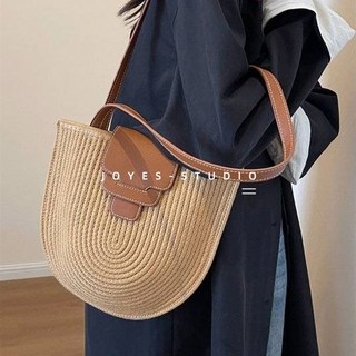 女式休閒包 包包 半圓包 斜挎單肩時尚百搭 小包 戶外度假貝殼包 編織包, 米白色,口寬30厘米高軟尺量30厘米