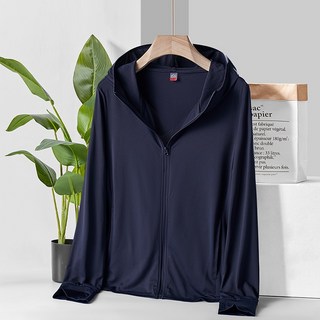 JDUDS UPF50 機車夏季透氣戶外防紫外線涼感外套, SGS認證冰絲防曬外套-男款-藏藍,3XL