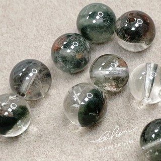 【泰福水晶 Tai Fu】墨綠幽靈散珠 8mm 天然水晶素材 單顆販售 手作串珠 DIY 能量小珠子