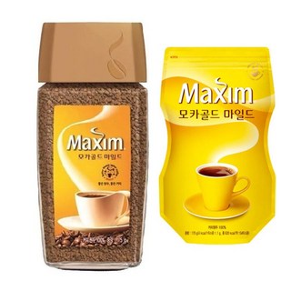 [성실한오피스] 맥심 모카골드 마일드 175g (병) + 리필 170g 커피믹스, 1세트, 1개입