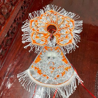 肚兜披肩（銀龍）橘 - 寶寶舒適親膚肚兜，可愛銀龍圖案，台灣亞熱帶適用