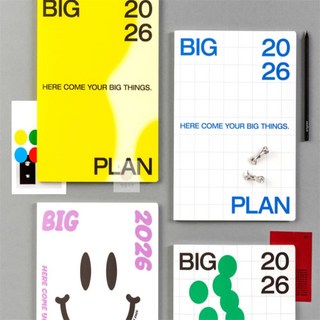 빅조이 2026 플래너 큰글씨 수첩, 블루 그리드