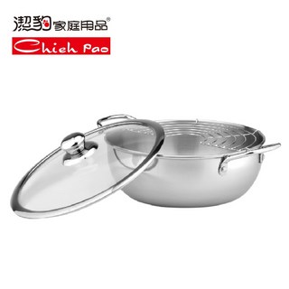 潔豹 炸煮通用鍋 22CM 2.0L (304不銹鋼 湯鍋 火鍋 多功能鍋), 1個