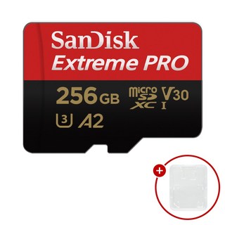 샌디스크 마이크로SD카드 Extreme PRO 익스트림 프로 SDSQXC + SD카드 케이스, 1개, 256GB