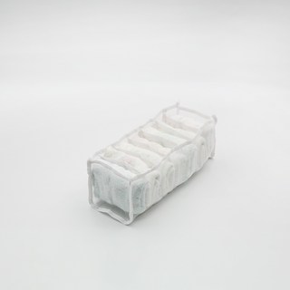 輕鬆收納分類 網紗收納盒 分隔襪子內衣內褲收納整理 收納必備衣櫃整理格 分隔收納 多種格式 [現貨], 1個, 7格32*12*12-白-小號