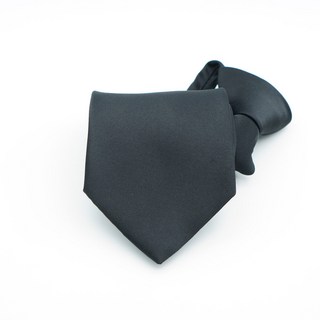 CHINJUN 自動拉鍊領帶 素面黑 劍寬5.5公分 7公分 9公分