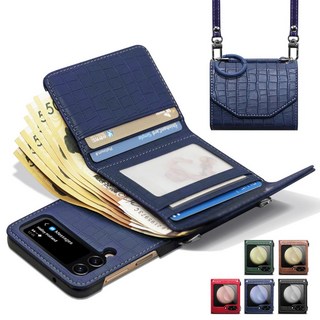 Z플립 7 6 5 4 3 지갑형 대용량 지폐수납 카드4장 수납 손목 롱 스트랩 핑거링 힌지보호 갤럭시 제트 정품 휴대폰케이스 PU 가죽 삼성 현금 핸드폰 케이스 제이콥스타일