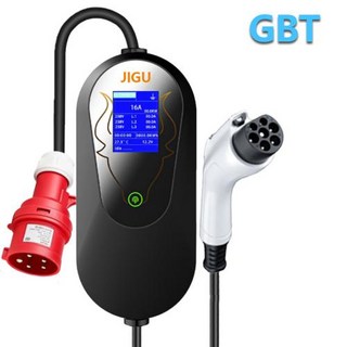 전기차 충전기 가정용 완속 충전 케이블 휴대용 EV JIGU GBT 레벨 2 380V 16A 11KW CEE 플러그 포함, 1)Without APP, GBT-20234