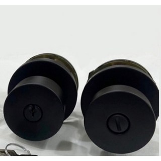 東隆EZSET 簡約風黑色喇叭鎖，寸8孔房間/浴室款，裝置距離60mm，挖孔尺寸54mm，現貨供應, 1套