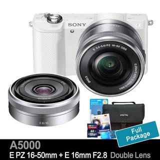 소니 카메라 A5000+16-50mm+16mm F2.8 더블렌즈킷+64GB+가방+UV필터+리더기+청소셋 풀세트 k, 단품