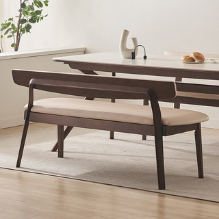 삼익가구 비안트 3인용 원목 등받이 벤치, 월넛, 1개