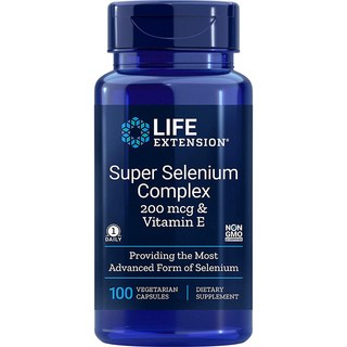 LIFE EXTENSION 超級硒複合物&維他命E素食膠囊, 100顆, 1罐