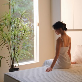 공감도씨 순면 80수 그래핀 탄소매트 고급형 카본 전기 온열 침대 1인용 싱글 퀸 킹, 내추럴화이트 SS