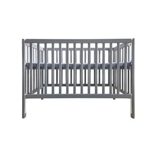 喬依思 Dylan下拉式嬰兒床-附4公分床墊，單手操作護欄，多段高度調整，安全無毒材質，寶寶安心睡眠, 灰色