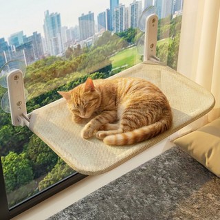 더주부랩 고양이 창문 해먹 윈도우 캣타워, 1개, 아이보리