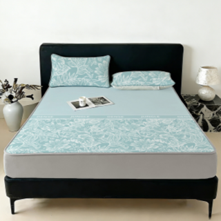 YYT 사계절 매트리스 매트+베개커버 세트, 리프, 쿨매트+쿨베개 세트