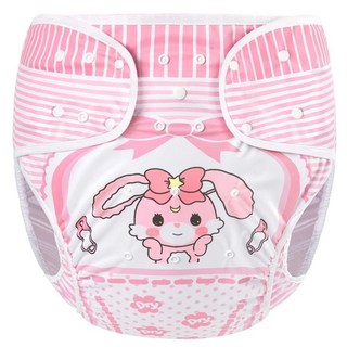 可愛圖案寶寶游泳尿布褲，可重複使用，柔軟親膚，側邊按扣設計, Baby Usagi 兔姬, 1個