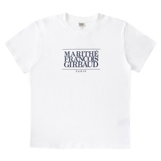 MaritheFrancoisGirbaud 中性款經典短袖T恤 MF01, 白色 海軍藍