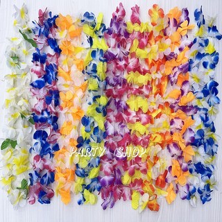 雙彩夏威夷花圈 派對佈置 迎賓花圈 夏威夷花環 接機花圈 派對裝飾, 黃+梅紅(不含運)未滿佰元不出貨