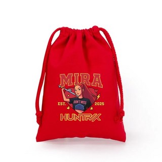 獵魔女團卡通帆布束口袋女生旅行收納袋兒童收納袋, 1個, 紅色 LMNT 156