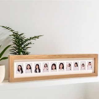 파보리테 증명사진 액자 아기성장 여행사진 타임라인 액자, 1개, 원목