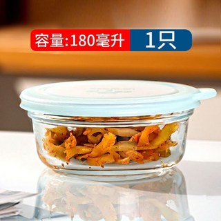 桃園熱銷 宿捨泡麵碗 帶蓋高顔值家用微波爐加熱玻璃碗 透明耐高溫大容量, 1個, 1只帶蓋小碗