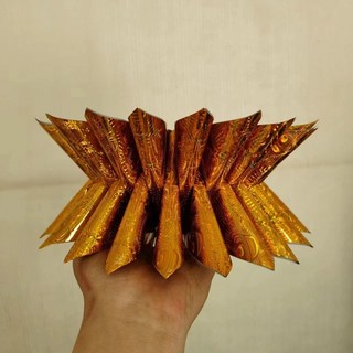 招財聚寶盆，彩色蓮花手工摺疊七層，祈福許願婚慶用品，九品蓮花聚寶盆擺件, 底座半成品一個