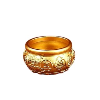 黃銅聚寶盆，精雕細琢，招財納福居家擺飾，提升品味藝術收藏, 1個