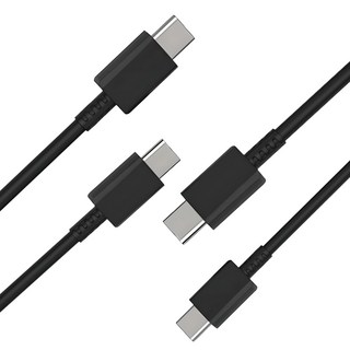 1+1 삼성 정품 C to C 초고속 충전케이블 PD 60W 갤럭시 스마트폰 데이터통신, 블랙, 2개, 1.8m