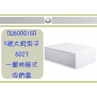 大詠 HOUSE DW60001GR 5號 大寬栗子 6023 一層抽屜式收納盒 灰