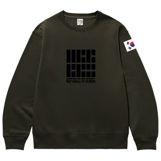 KOREA 건곤감리 맨투맨 기모티 대한민국 헤비 코튼 남자 긴팔티 겨울 상의 빅사이즈 티셔츠