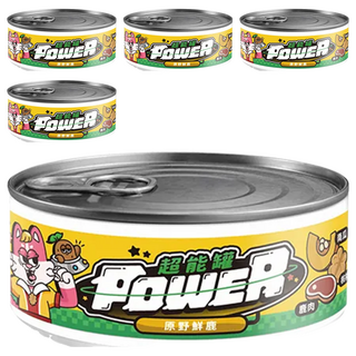 COUCH POTATO Power 超能貓咪主食罐, 原野鮮鹿, 80g, 5罐