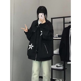 美式高街小眾潮牌外套春秋新款寬鬆hiphop情侶夾克上衣刺繡棒球服