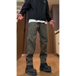 【防水防風】軟殼衝鋒褲 戶外褲 登山褲 工裝褲 運動褲 直筒機能褲 加絨保暖 多口袋設計 春秋冬三季 戶外徒步登山