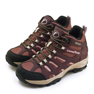 GOODYEAR 固特異專業多功能郊山防水戶外越野鞋 山之王者系列 酒紅黑 女款